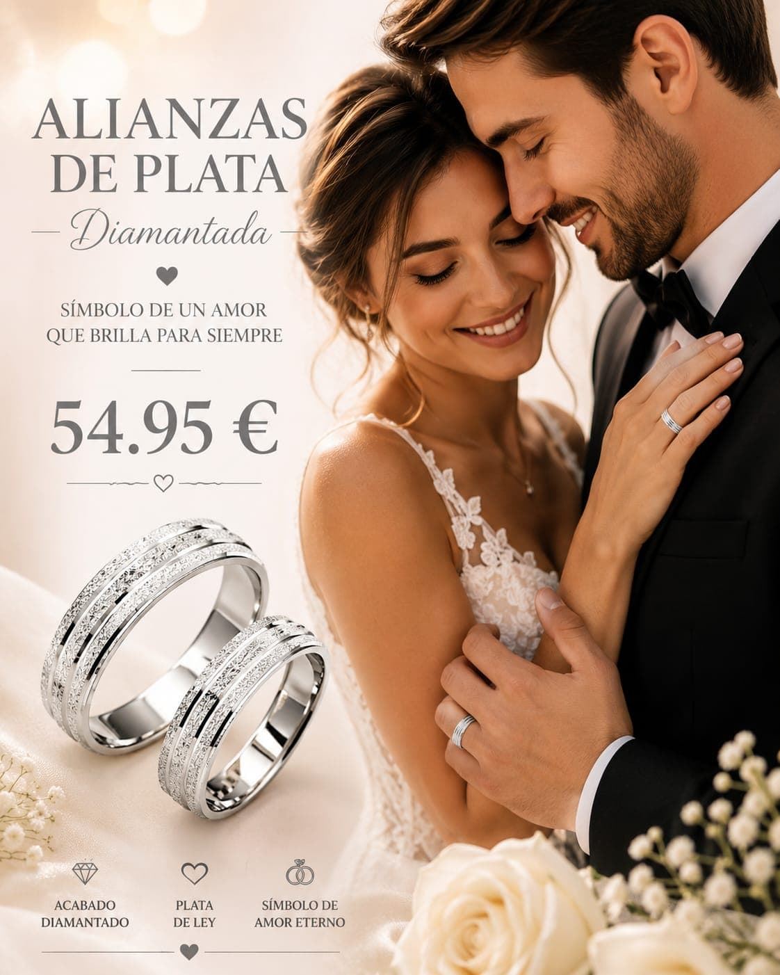 Alianza de boda diamantada - Imagen 1