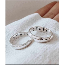 Alianza lisa de plata - Imagen 2