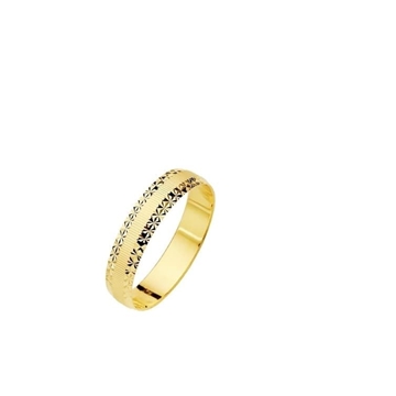 Alianza matizada con borde diamantado Oro - Imagen 1