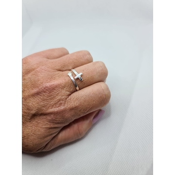 Anillo  adaptable de cruz plata de ley - Imagen 1
