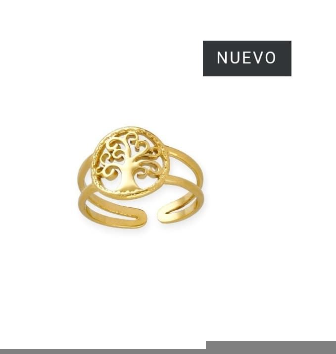 Anillo Árbol de la vida acero - Imagen 1