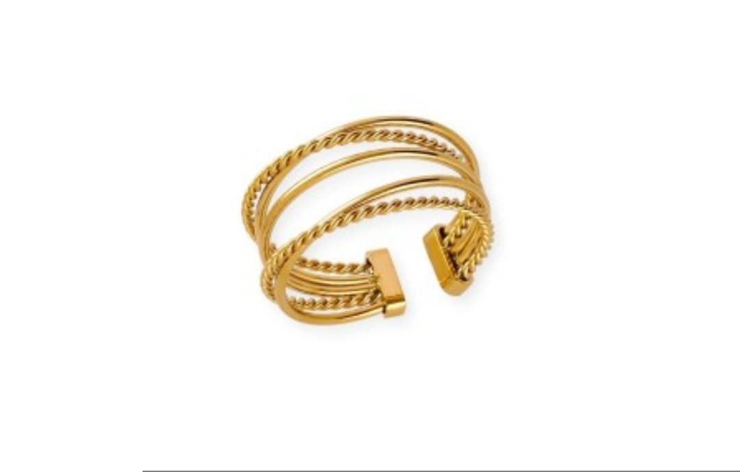 Anillo aros cruzados acero - Imagen 1