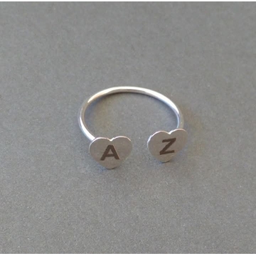 Anillo corazón personalizable con inicial - Imagen 2