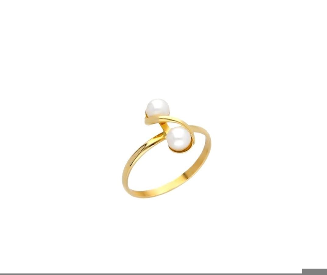 Anillo de compromiso con perla cultivada oro 18 kilates - Imagen 1