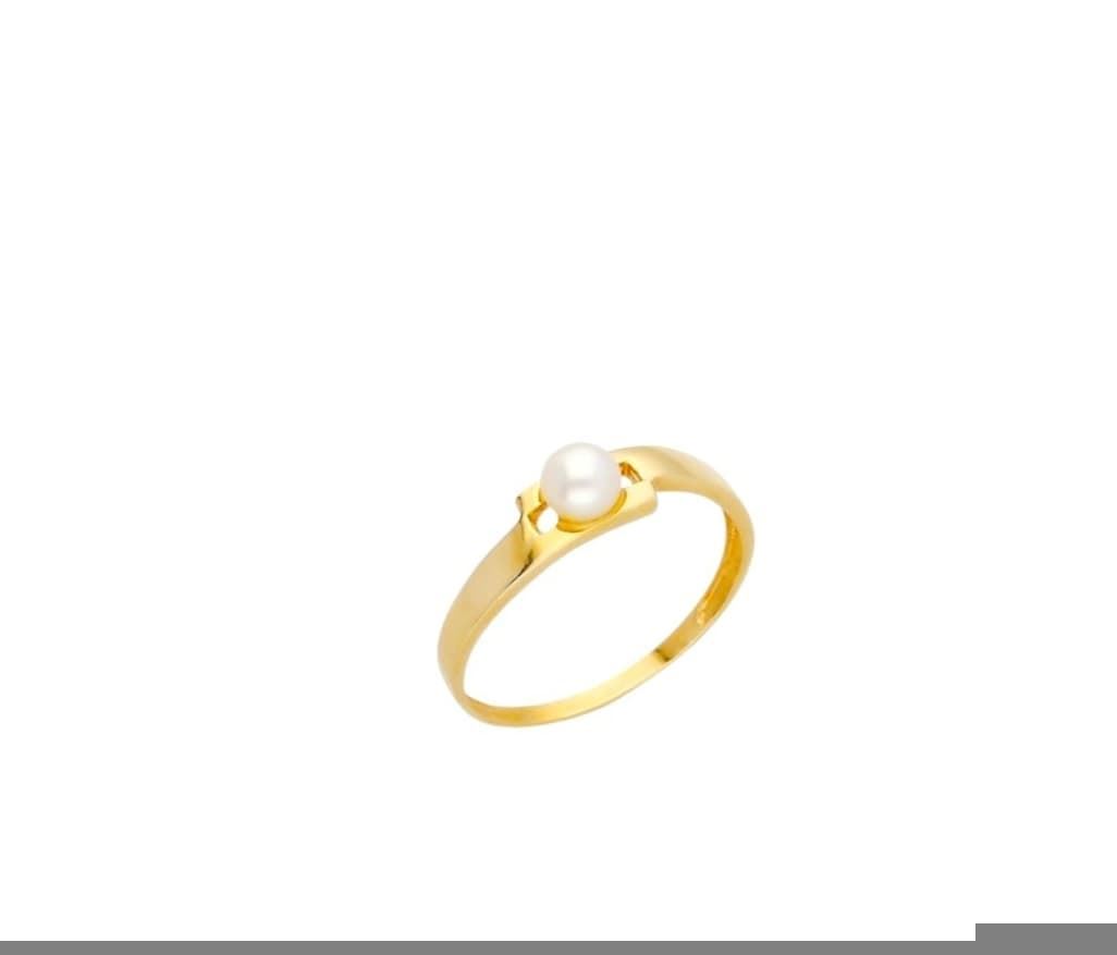 Anillo de oro 18 kilates con perlas cultivada - Imagen 1