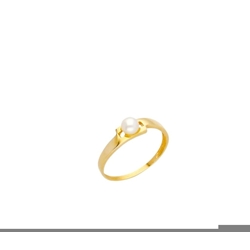 Anillo de oro 18 kilates con perlas cultivada - Imagen 1