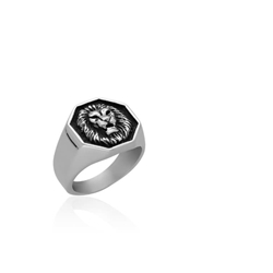 Anillo León acero - Imagen 1