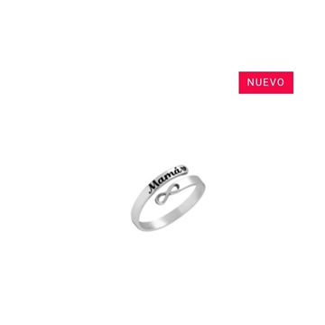 Anillo mamá infinito plata de ley - Imagen 1