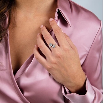 Anillo mariposa y flor - Imagen 1