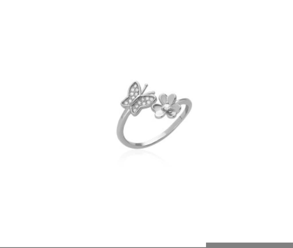 Anillo mariposa y flor - Imagen 2
