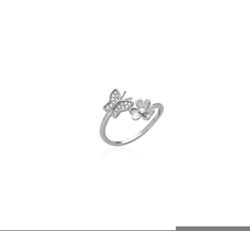 Anillo mariposa y flor - Imagen 2