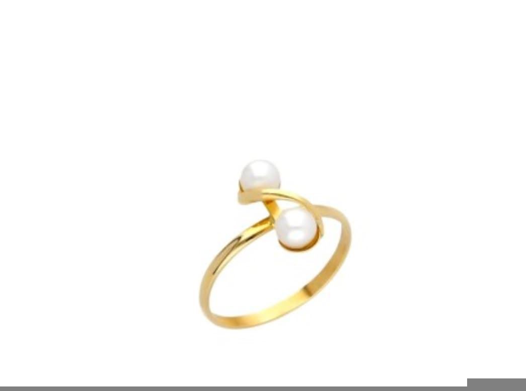 Anillo perla cultivada Oro 18 ktes - Imagen 1