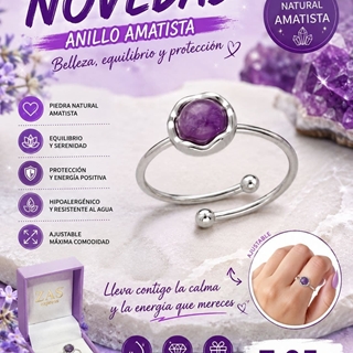 Anillo piedra natural acero - Imagen 2