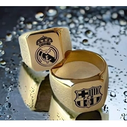 Anillo sello con  escudo a elegir Barcelona y  real Madrid - Imagen 1