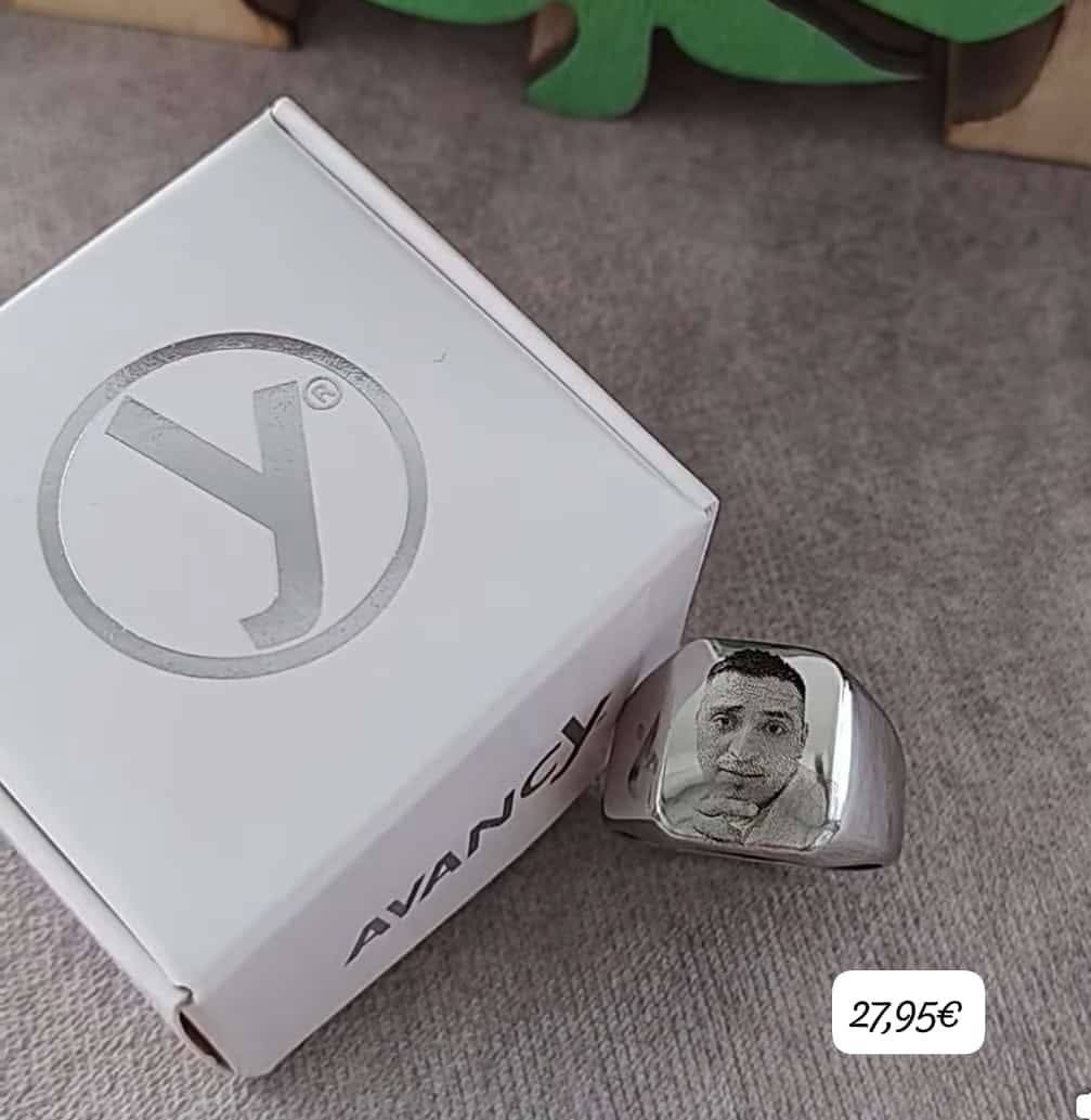 Anillo sello con foto real para regalo - Imagen 1