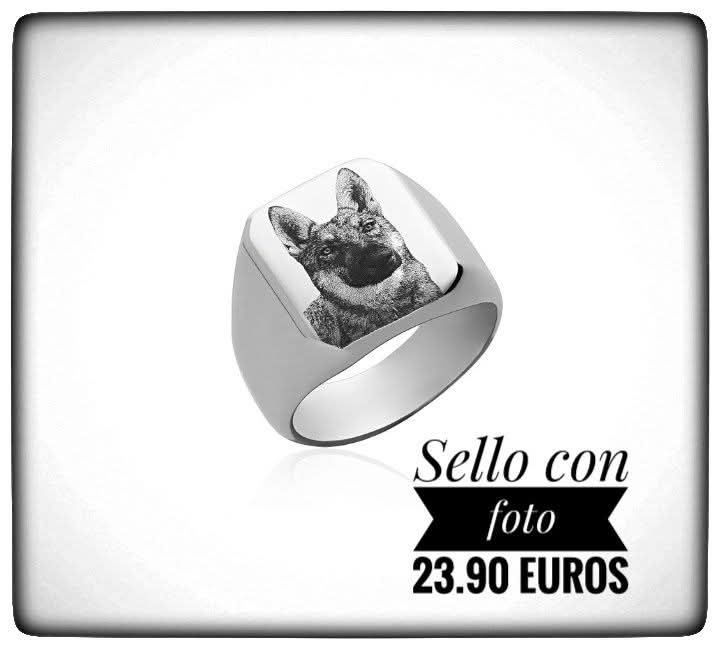Anillo sello con fotografía o inicial - Imagen 1