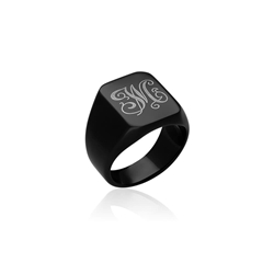 Anillo sello negro acero 316L - Imagen 1