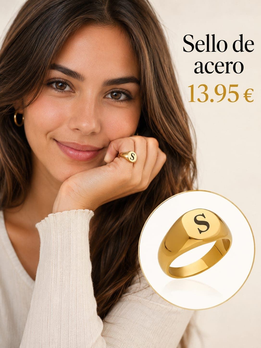 Anillo sello personalizado mujer y niños - Imagen 1
