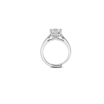 Anillo solitario Diamond de cristal acero 316 L - Imagen 1