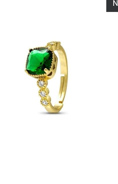 Anillo solitario esmeralda - Imagen 1