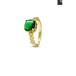 Anillo solitario esmeralda - Imagen 1