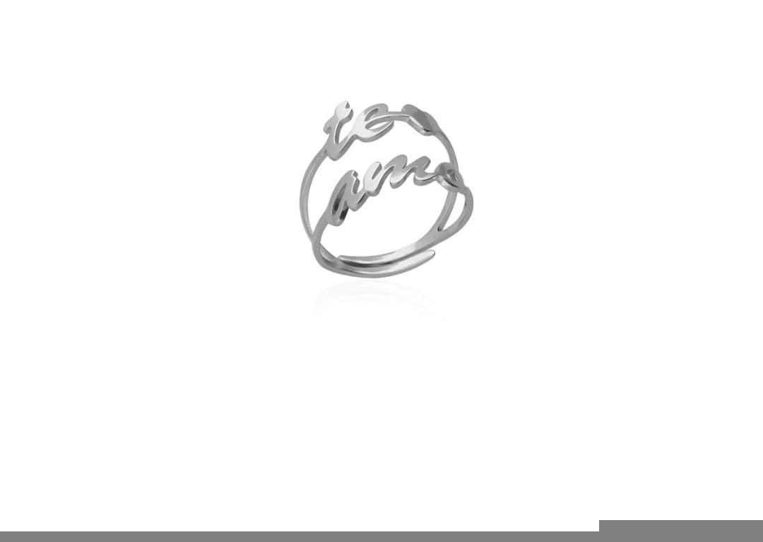 Anillo te amo adaptable acero - Imagen 1