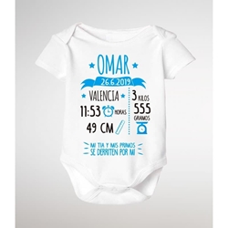Body bebé nacimiento personalizado - Imagen 1