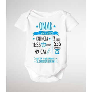 Body bebé nacimiento personalizado - Imagen 1