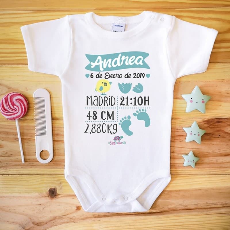 Body bebé nacimiento personalizado - Imagen 2