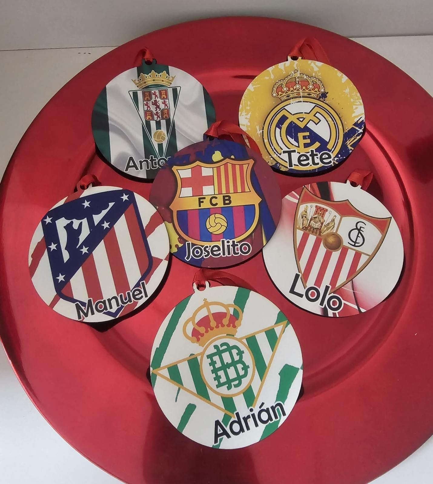Bola de navidad   con escudo de fútbol personalizada - Imagen 1
