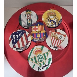 Bola de navidad con escudo de fútbol personalizada - Imagen 1