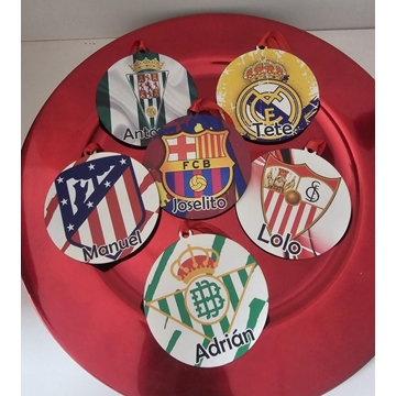 Bola de navidad   con escudo de fútbol personalizada - Imagen 1