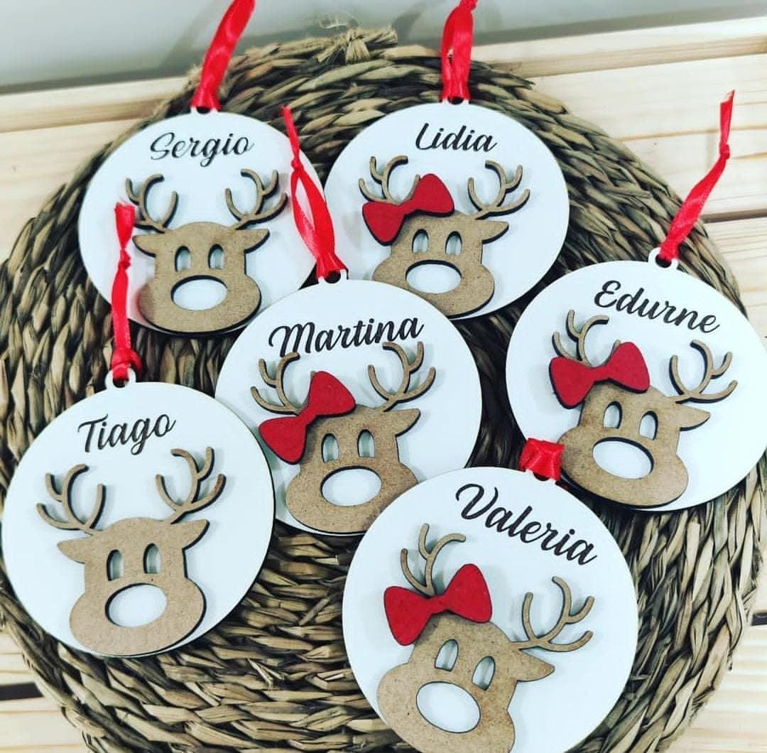 Bola de navidad reno personalizada - Imagen 1