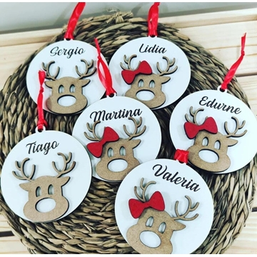 Bola de navidad  reno personalizada - Imagen 1