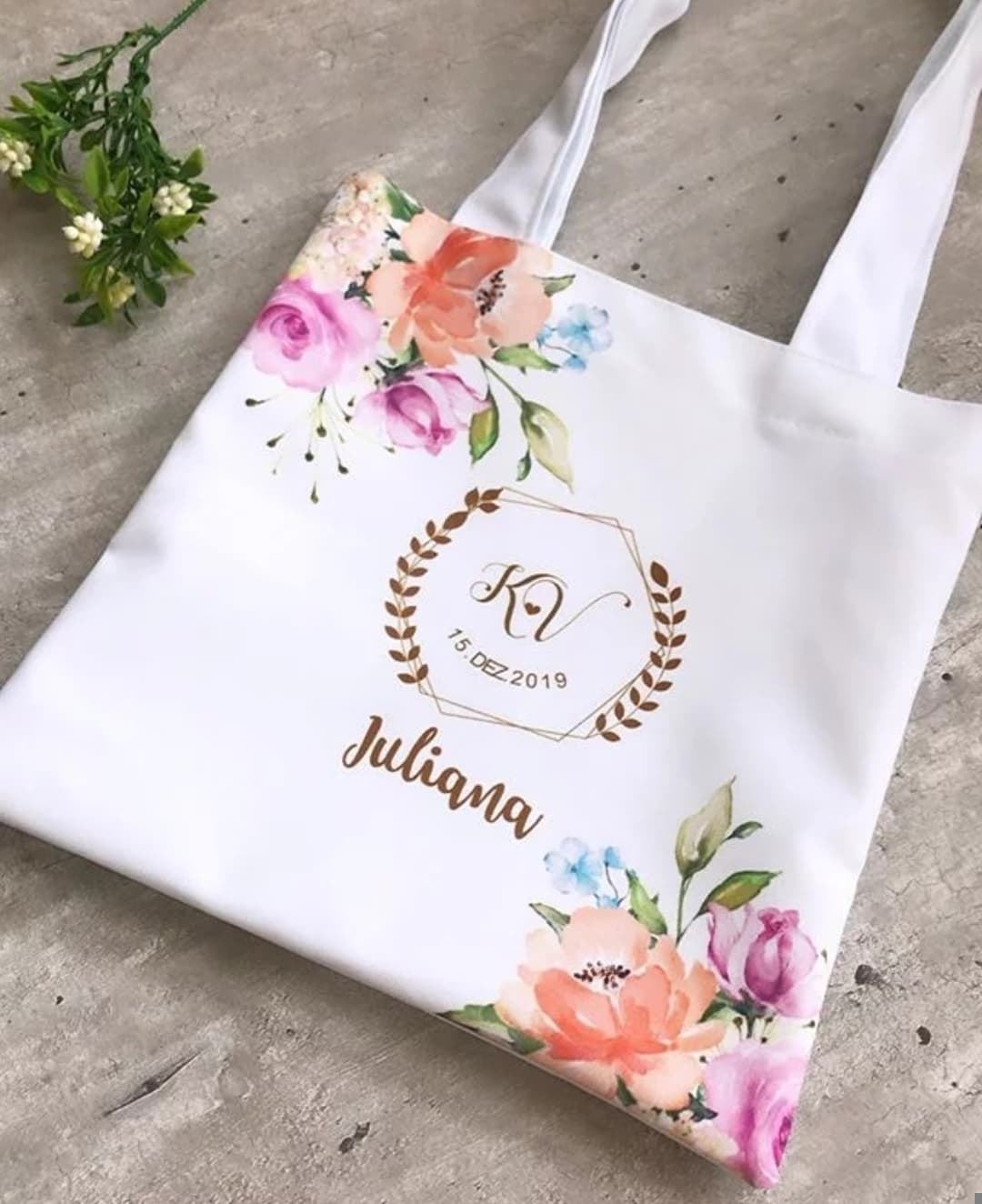 Bolsa de tela de novia para boda - Imagen 1