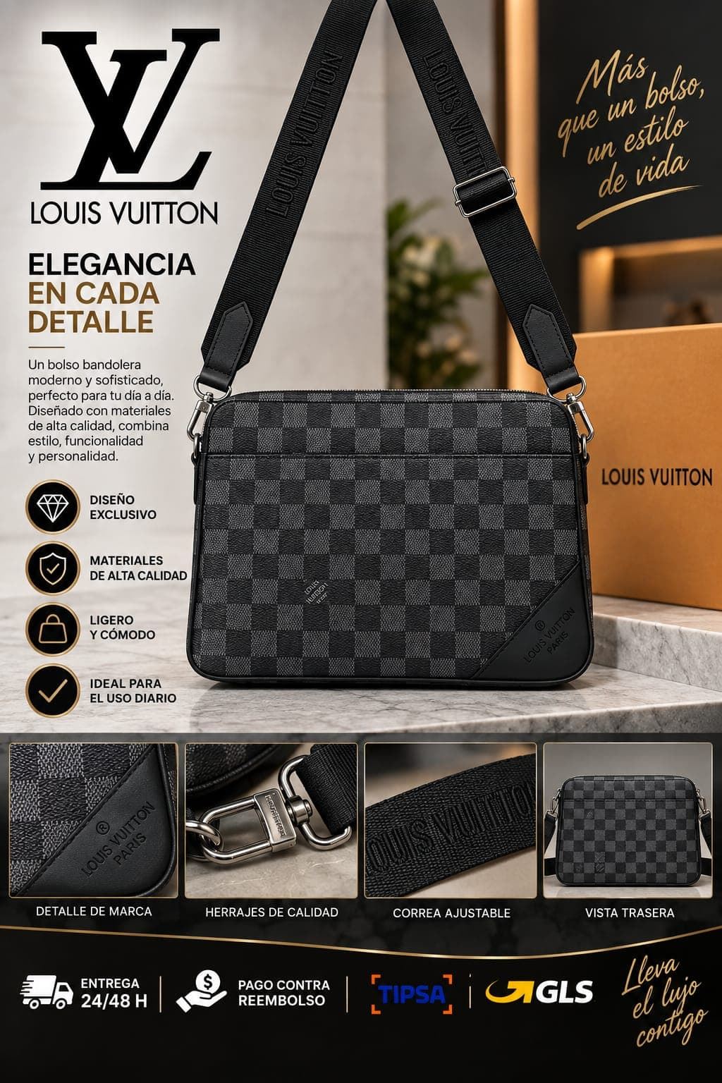 Bolso bandolera Louis Vuitton caballero - Imagen 2