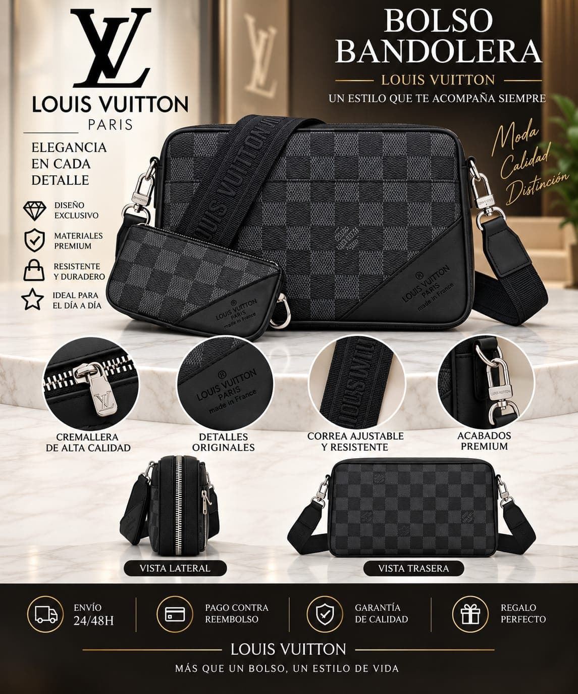 Bolso bandolera trio Louis Vuitton - Imagen 1