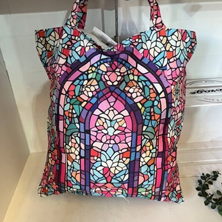 Bolso grande de tela geometrico - Imagen 1