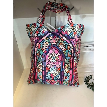 Bolso grande de tela geometrico - Imagen 1