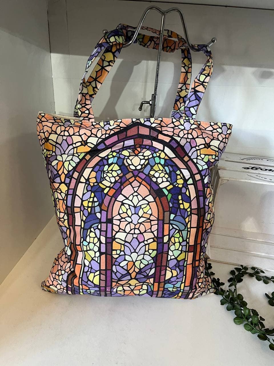 Bolso grande de tela geometrico - Imagen 2