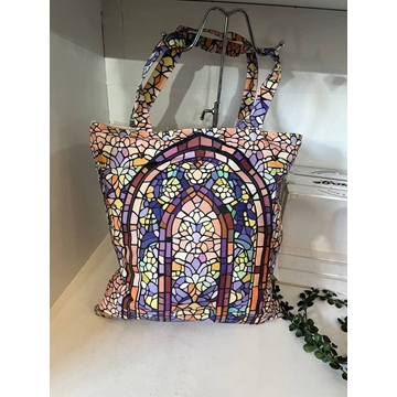 Bolso grande de tela geometrico - Imagen 2