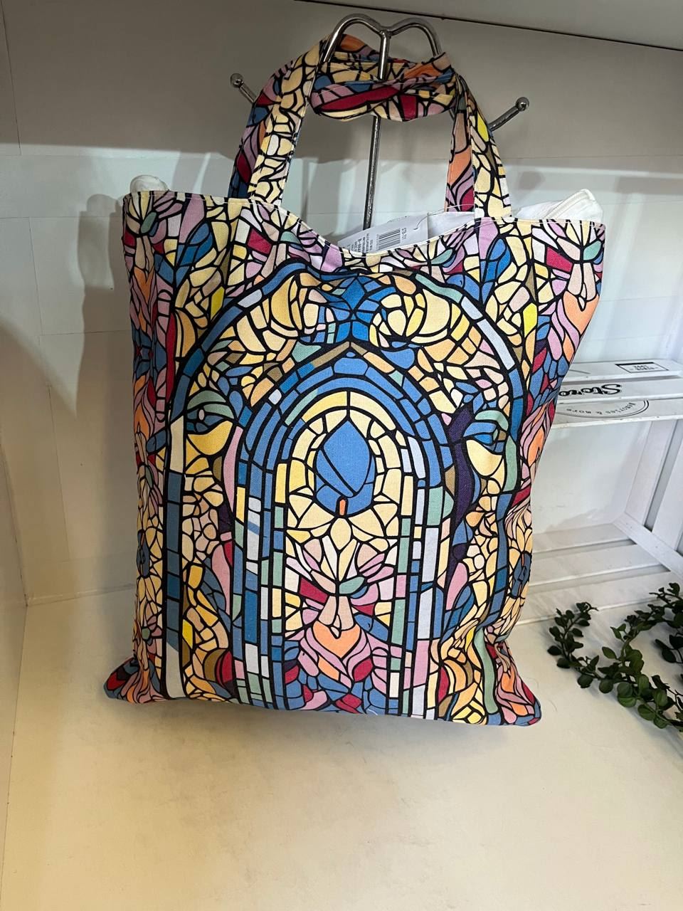 Bolso grande de tela geometrico - Imagen 4