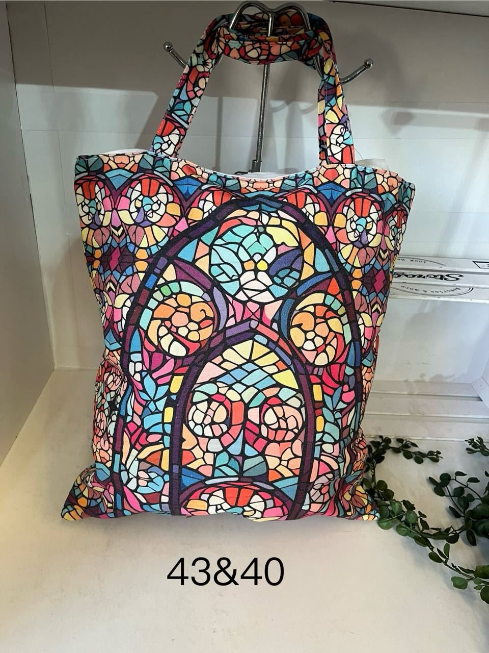 Bolso grande de tela geometrico - Imagen 5