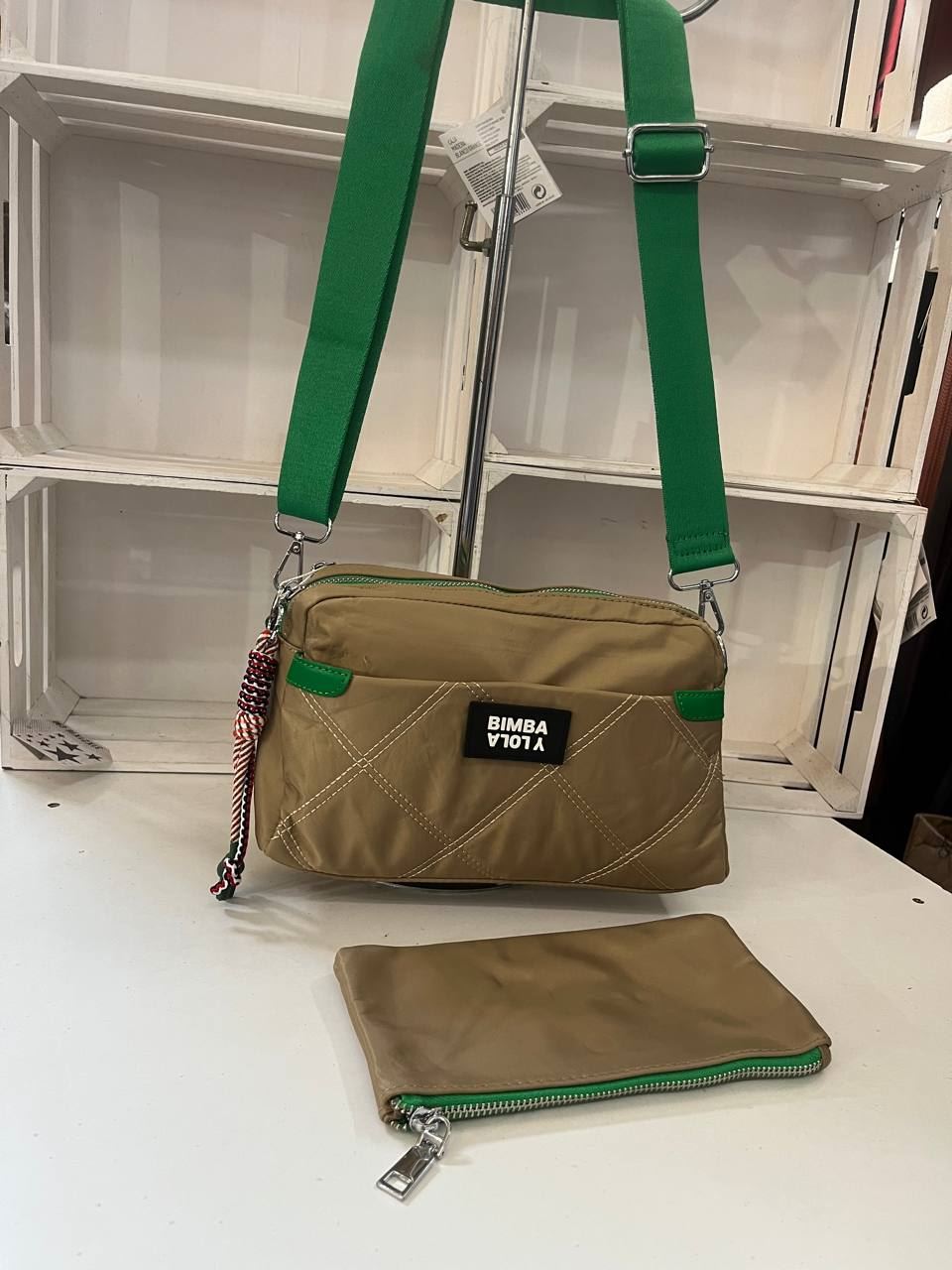 Bag Bolso Bimba Y Lola Color Piedra Bandolera De Mujer Mediana