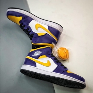 Bota Air Jordan 1 Mid Los Lakers - Imagen 2
