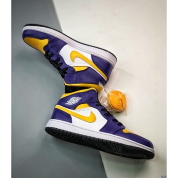 Bota Air Jordan 1 Mid Los Lakers - Imagen 2