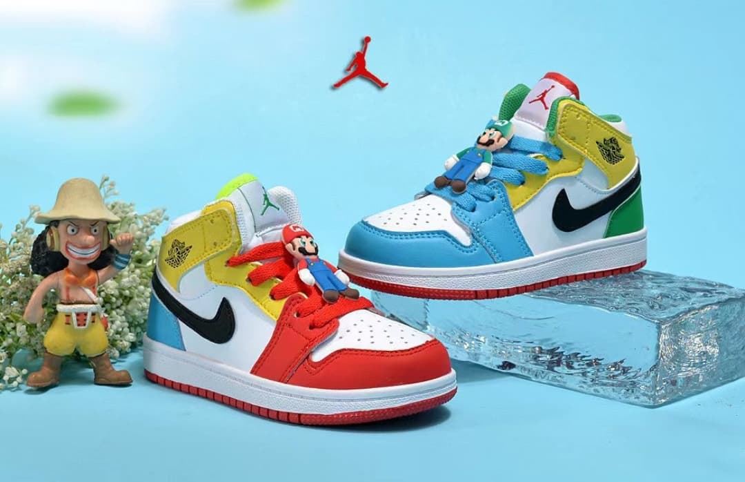 Bota Air Jordan Mid 1 super Mario  y Luigi - Imagen 2