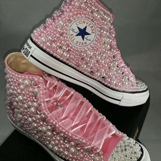 Bota Converse Chuck Taylor con perlas decoradas - Imagen 1