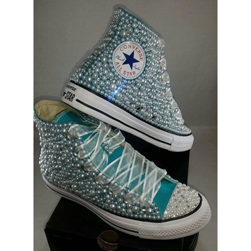 Bota Converse Chuck Taylor con perlas decoradas - Imagen 2