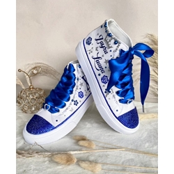 Bota Converse Chuck Taylor personalizada con perlas - Imagen 1
